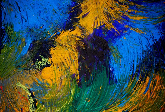 organic in blue and yellow painting - 2011 organic in blue and yellow art painting
